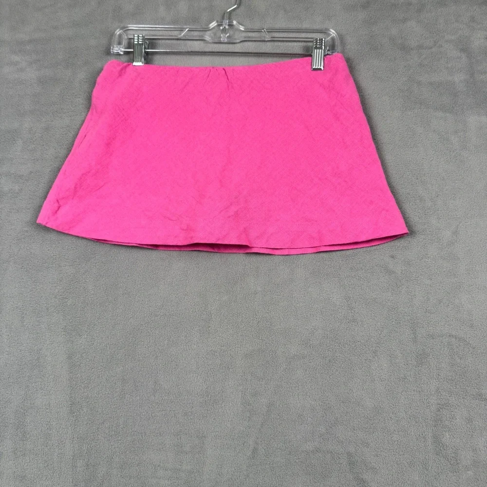Free-est Free People Pink Linen Blend Skort Mini Skirt XS TP Fuchsia Summer